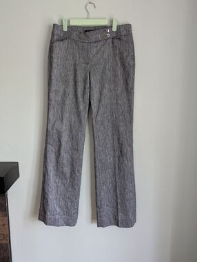 White House Black Market Womens 4R Modern Bootcut Wide Dress Pants Grey Pockets